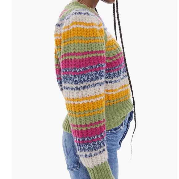 NWT $325 MOTHER Puff Sleeve Alpaca Blend Crop Sweater in size Medium! - Picture 4 of 5